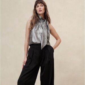 Banana Republic Shimmering Silver Blouse